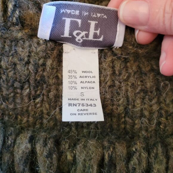 L&F Made In Italy Wool and Alpaca long sleeve sweater with fringe neck sz S - Picture 4 of 5